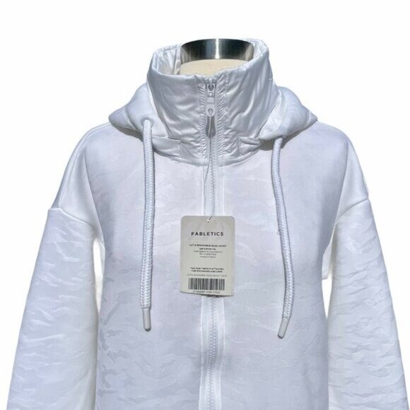 FABLETICS Lotta Removable Hood Zip Up Jacket White Camo - Picture 5 of 11
